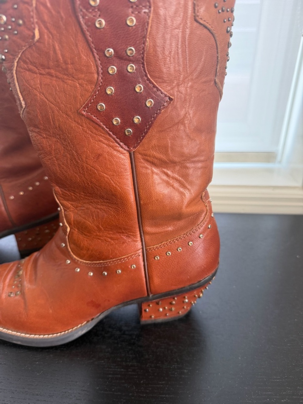 Ariat Brown Studded Western Heeled Boots 10012913 - Picture 4 of 11